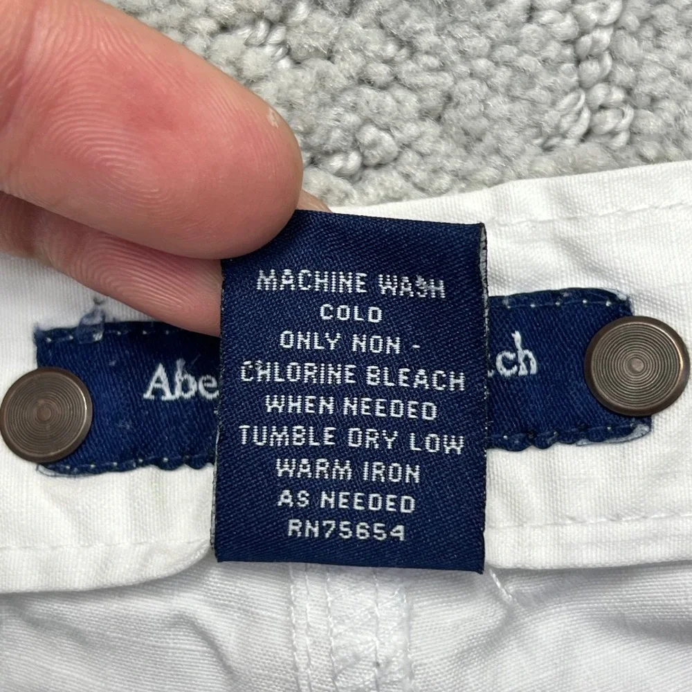 Abercrombie & Fitch Mini Skirt Womens 2 White Cotton Button Snap Front Micro Y2K